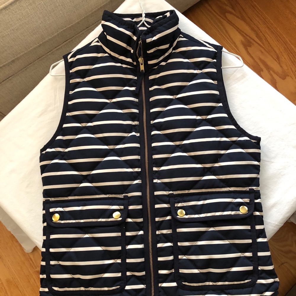 JCrew Striped Quilted Vest Size XXS Women’s